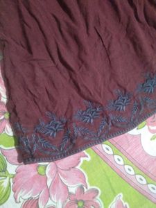 Maroon Embroidered Skirt