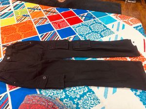Kids Black Cargo Pants