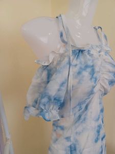 Tie Dye Mini bodycon Offshoulder Dress