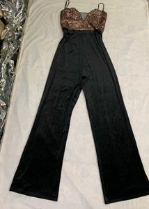 Sequin Top Velvet Jumpsuit