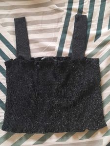 Sparkly Black Crop Top