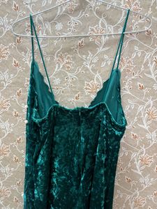 Green Velvet Mini Dress