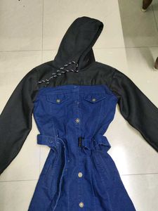 Denim Hoodie Dress