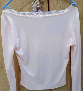 🎀NewMe Light Pink Lace Fitted Top🎀
