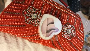 Red Beaded Clutch