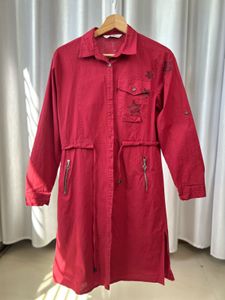 Red Star Button-Down Dress