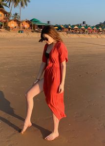 Coral Beach Cover-Up Dress
