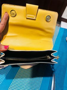 Yellow &amp; White Crossbody Bag