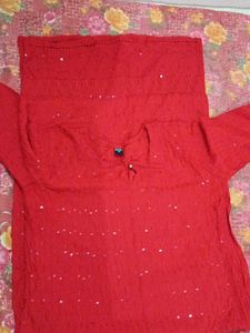 Stylish Red Long Kurti For Women