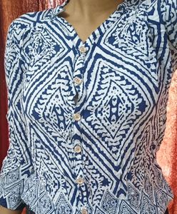 Rayon Crop Shirt Top