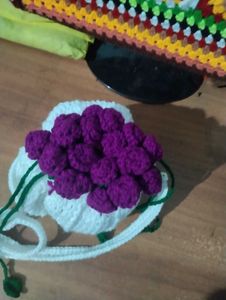 Crochet rose potli bag