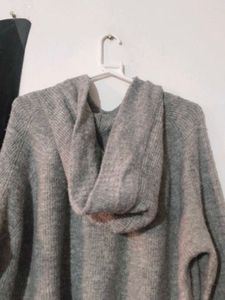 Grey Woolen Hoodie