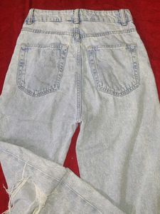 Denim Jeans Distressed On Keen Wide Leg H&M