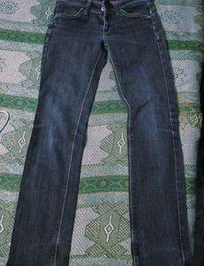 Dark Wash Grey Skinny Jeans