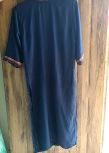 Solid navy blue colour kurti.