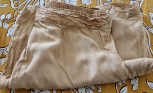 Tan Linen Blend Pants