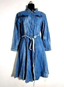 CHEMISTRY  Denim Shirt Style Dress With Belt