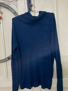 Blue Turtleneck Sweater