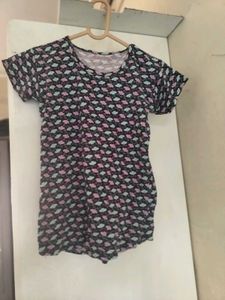 Patterned Black T-Shirt