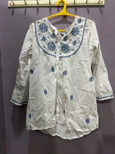 White Embroidered Top