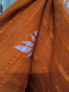 Orange Leaf Print Fabric