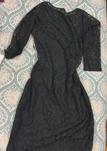 Black Lace Midi Dress