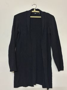 black woollen long shrug for women