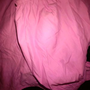 Pink Peplum Tie-Front Top