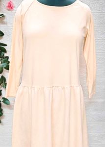 Peach Drop Waist Dress For M To L Size