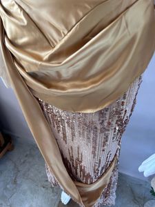 SATIN GOLD SEQUINED GOWN