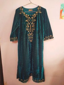 Velvet Kurta with Embroidery