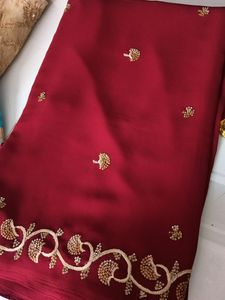 New Maroon Saree