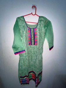 Green Embroidered Kurti