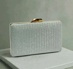 beautiful silver clutch bag