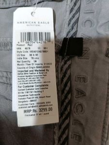 American Eagle Grey Casual Trousers, 30 Size