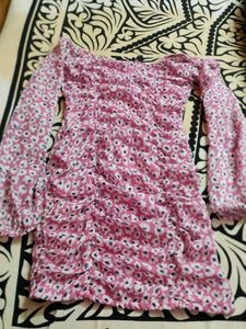 Pink Floral Mini Dress