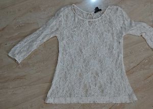 Girls White Top Net Type
