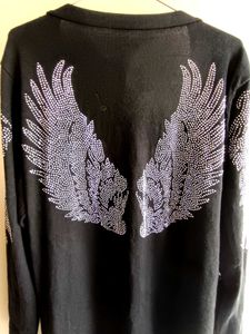 Black Long Sleeve Cardigan Stracheble-42 to 44