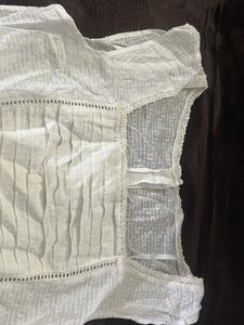 White Lace Trimmed Top