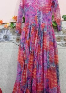 Floral Pink Anarkali Kurta