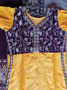 Festive Wear Long Kurti With Pant And Dupatta