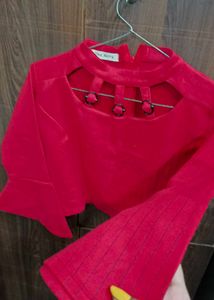Pink Bell Sleeve Statement Top