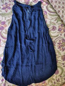 Navy Polka Dot Sleeveless Top