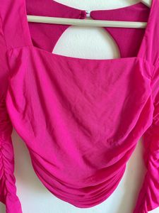 viral Pink mesh Long Sleeve Top