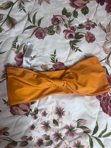 Misspap Orange Bandeau Padded Bikini Top