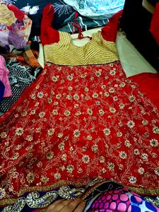 Red And Blue Gown Ethnic(Ramzan Clearance Sale)
