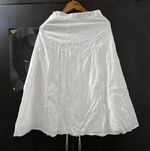 White Cotton A-Line Skirt