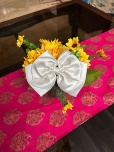 White Bow Hair Clip