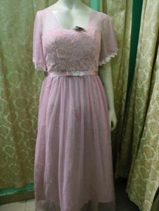 Elegant Pink Lace Party Dress free delivery