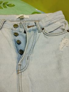 H&amp;M Ribbed Straight Leg Jeans